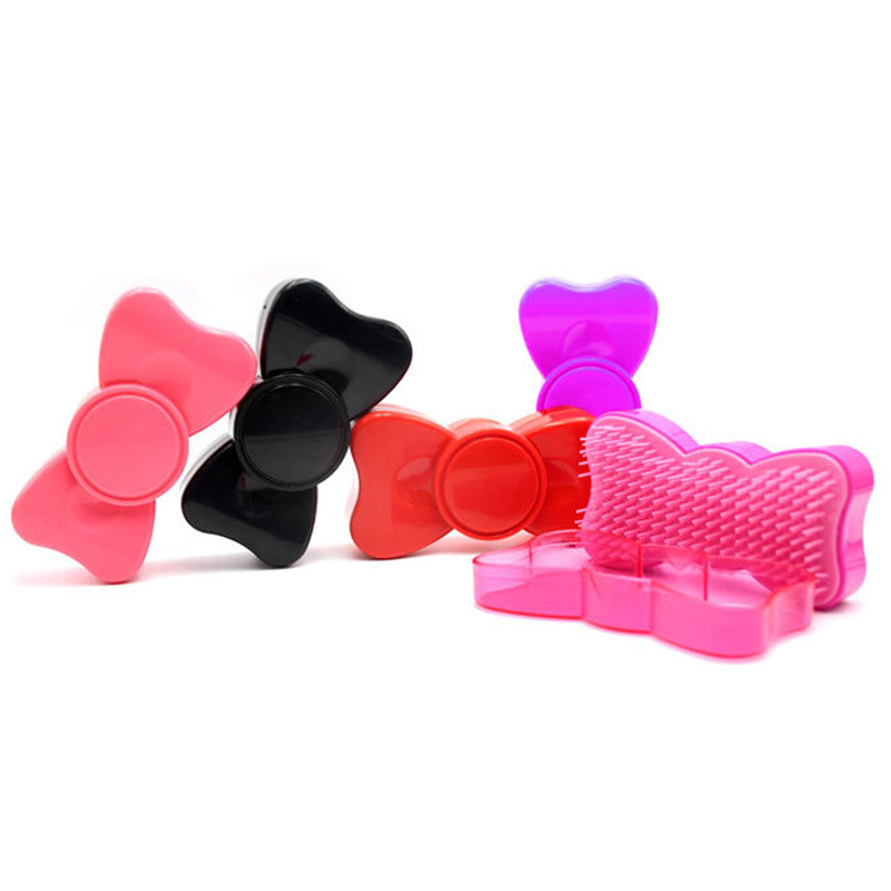 

2020 Real Hot Sale 1pc Portable Bowknot Hair Brush Comb For Girls Children Plastic Detangling Hairdressing Massage Hairbrush