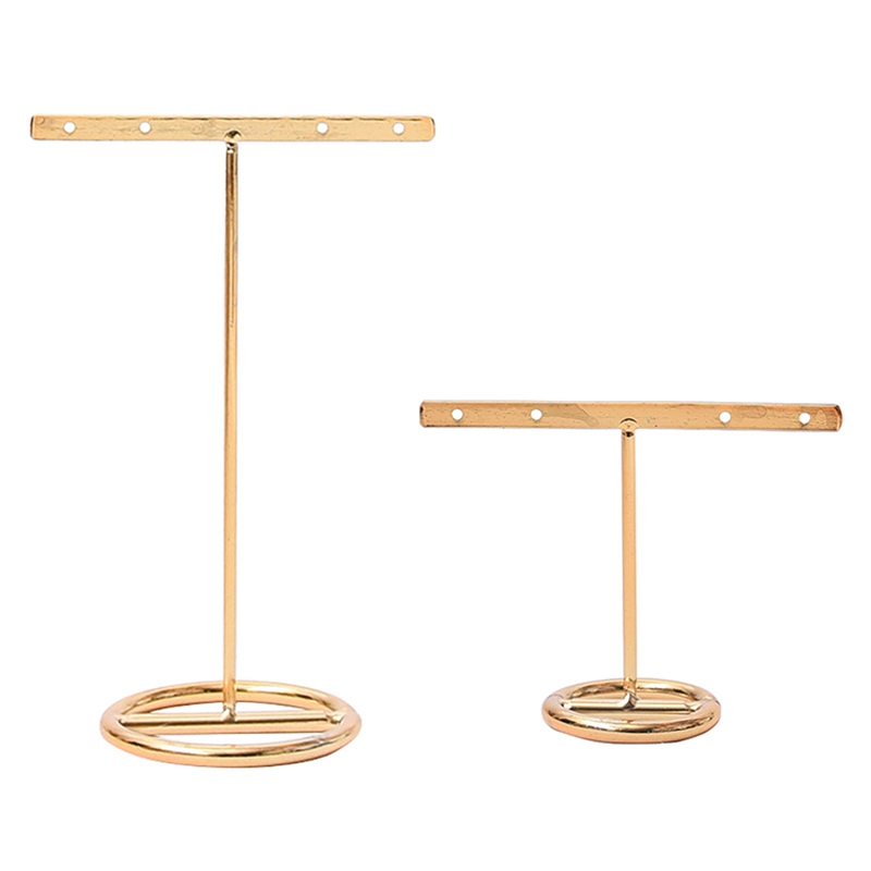 

Earrings Display Stand Gold Earrings Display Rack T-Shape Showcase Golden