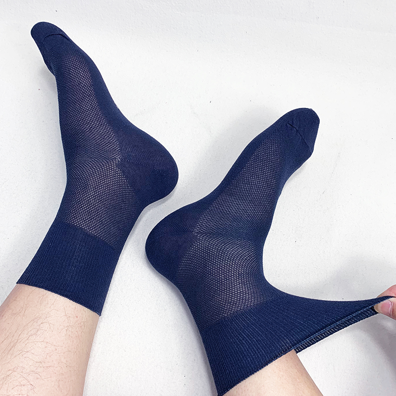 

Fcare 10PCS=5 pairs 39-43 men summer thin mesh socks cotton hypertension diabetes socks with no binding top, Black