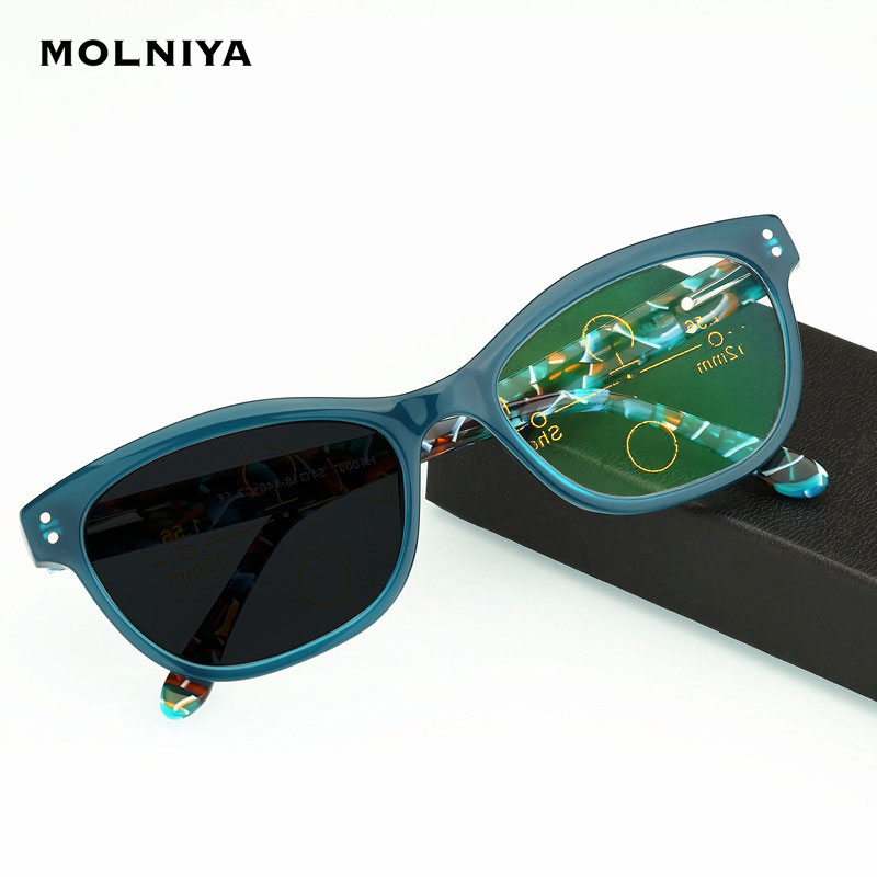 

New Acetate Reading Glasses Multi-focus Progressive Eyeglasses Intelligent Color Change Presbyopic Spectacles High Quality