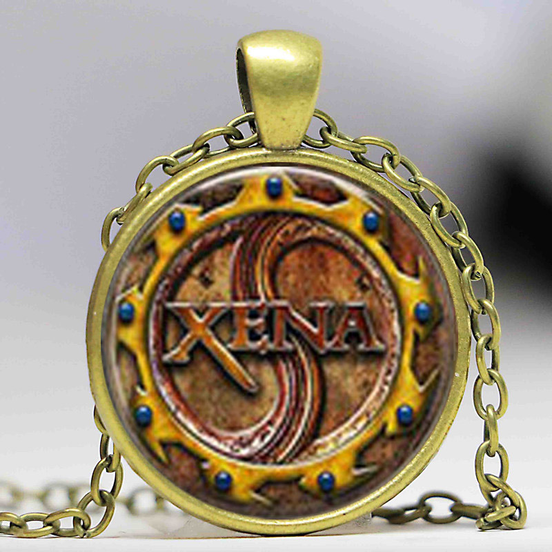 

Steampunk 2020 New Zena Warrior Princess Necklace Xena Pendant Jewelry Glass Cabochon Necklace Pendant Women Men Chain Gift