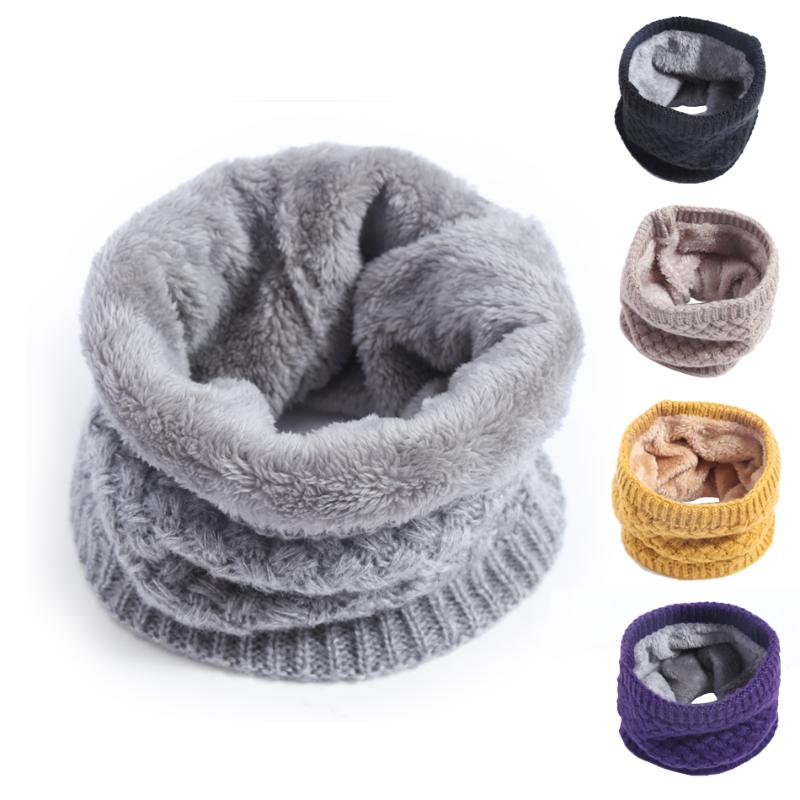

Hot Fashion Winter Scarf For Women Men children Ring Scarf Thickened Wool Collar Scarves Boys Girls Neck Cotton Unisex