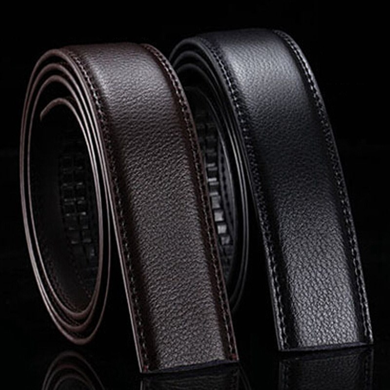 

YIFEI Strap Without Buckle Belts Men Good Quality Male Belts Brand No Buckle 3.5cm Wide Genuine Leather Automatic Belt Body, Black