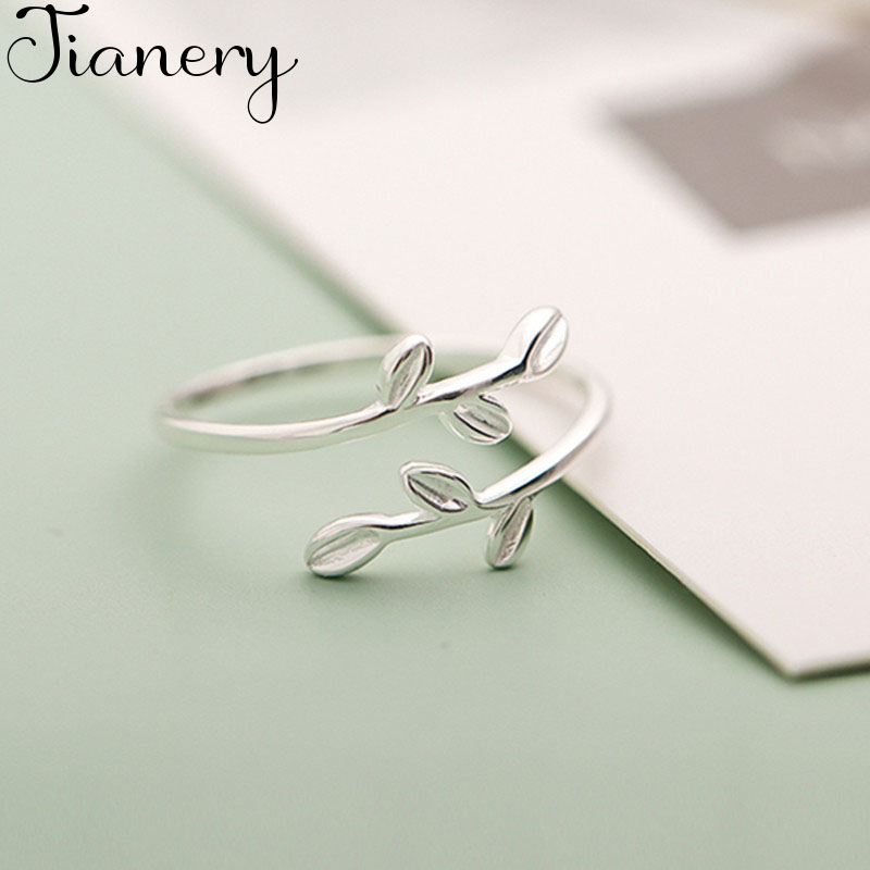

Delicate Silver Leaf Finger Ring Silver Color Branch Opening Ring For Women Jewelry Wholesale