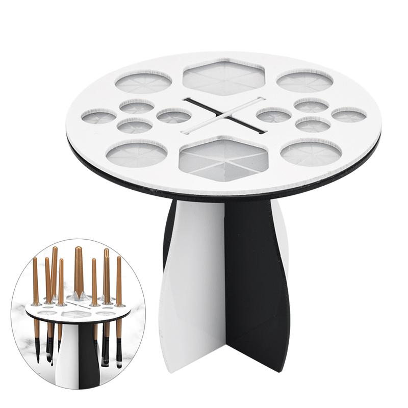 

Makeup Brush Drying Rack 14 Holes Multifunction Makeup Brush Holder Stand Display Rack Pro Tool Kit Set