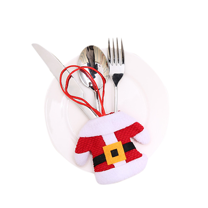 

New Knife And Fork Covers For Christmas Decoration Clothing Knife And Fork Covers With Small Plastic Buckle