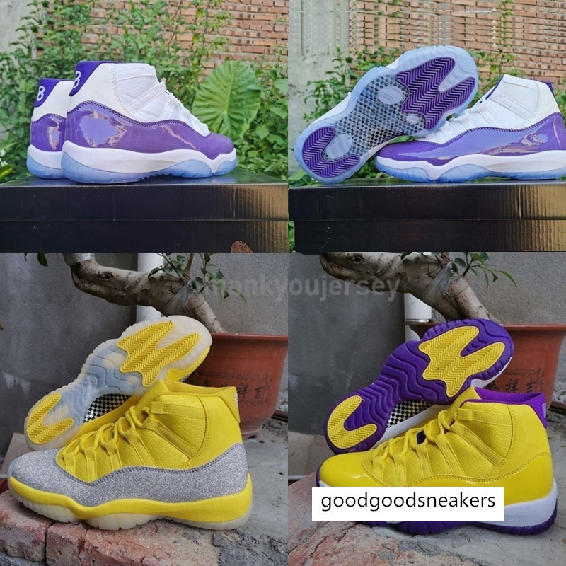 

11 2020 New Designer Xi Wmns Metallic Silver Yellow 11s Mens Basketball Shoes White Purple High Quality Jumpman Sports Trainers Sneakers