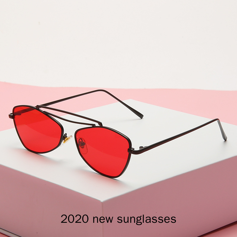 

2020 Fashion Irregular Sunglasses For Women Vintage Alloy Brown Cat Sun Glasses Men Retro Rivet Hollow Shades NX