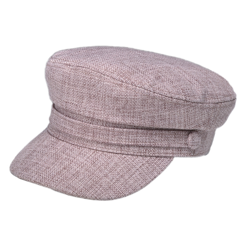 

Retro Shellfish Ray Anise Hat Star With Fund Peaked Cap New Pattern Hot Sale Pure cotton Women Flat Roof Navy Hat, Black
