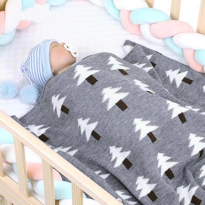 

Baby Newborn Blankets Christmas Tree Monthly Stroller Wrap Knitted Blanket Super Soft Toddler Bedding Infant Swaddle Kids Stuff, Pink