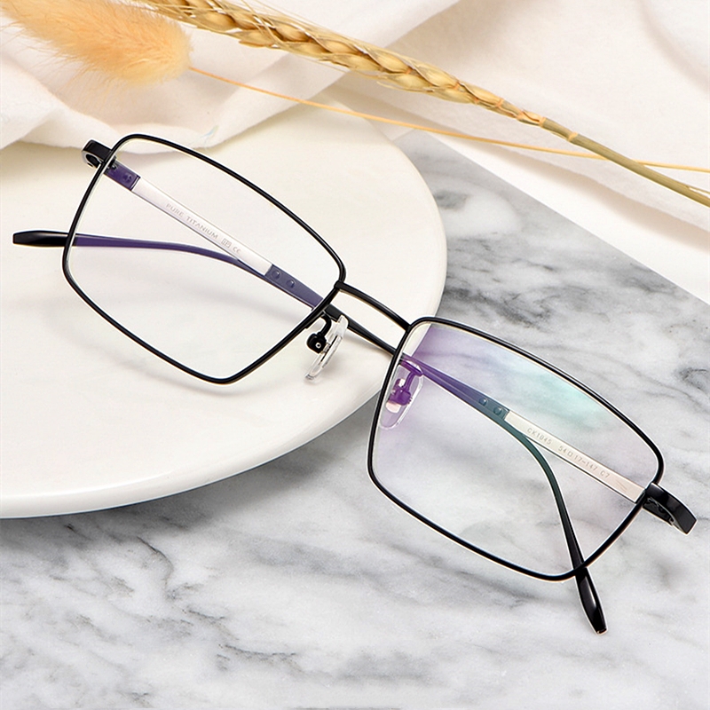 

YAMARUILI Business glasses frame men's pure titanium frame glasses fashion simple optical prescription men 1045