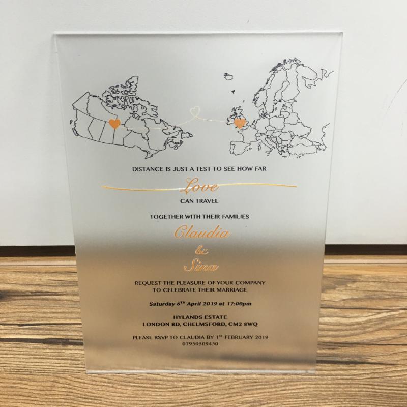 

10pcs elegant elegant vintage wedding invitation card frosted acrylic card wedding favor personalized cards