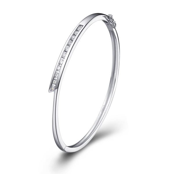 

Nice Fashion luxurious Charm Jewelry New White Crystals GD Plated Bangles For Woman