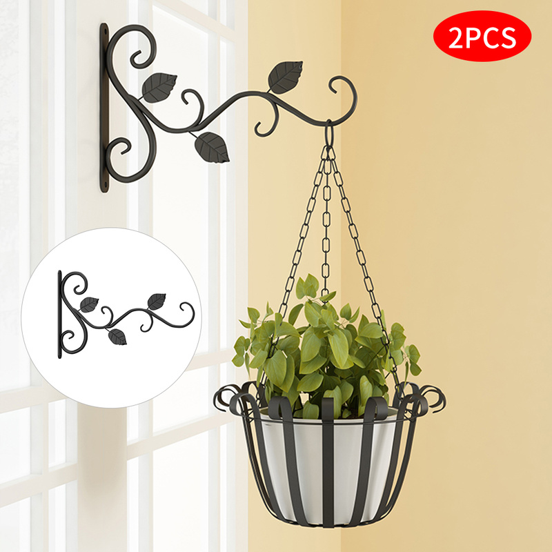 

Wall-Mounted Hook Flower Pot Holder Europe Vintage Iron Art Flower Stand Decoration Wall Hanging Basket Bracket Simple