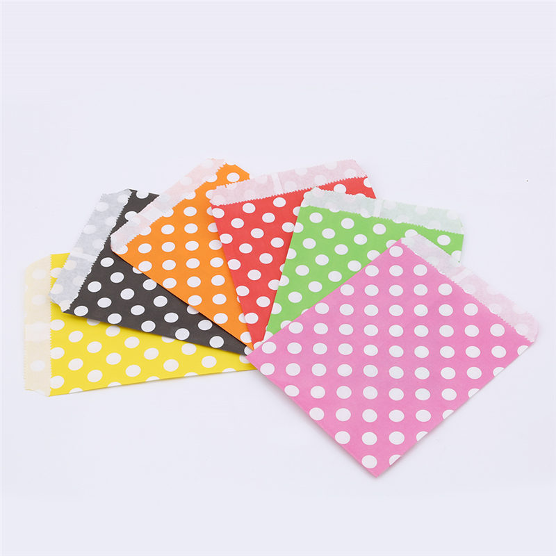

New Hot Sell 25Pcs Polka Wave Dot Pattern Paper Bag Candy Cookie Cupcake Bag Kids Birthday Party Supplies Wedding Favor Gift