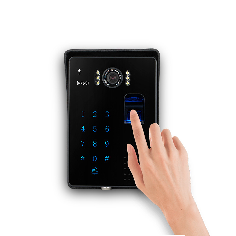 

7 inch high-definition color video intercom doorbell fingerprint password control lock villa home IC access control