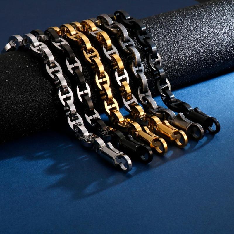 

10MM Wide Big Size Stainless Chain Bracelets For Men Multiple Sizes/Colors Sports and Leisure Bracelet