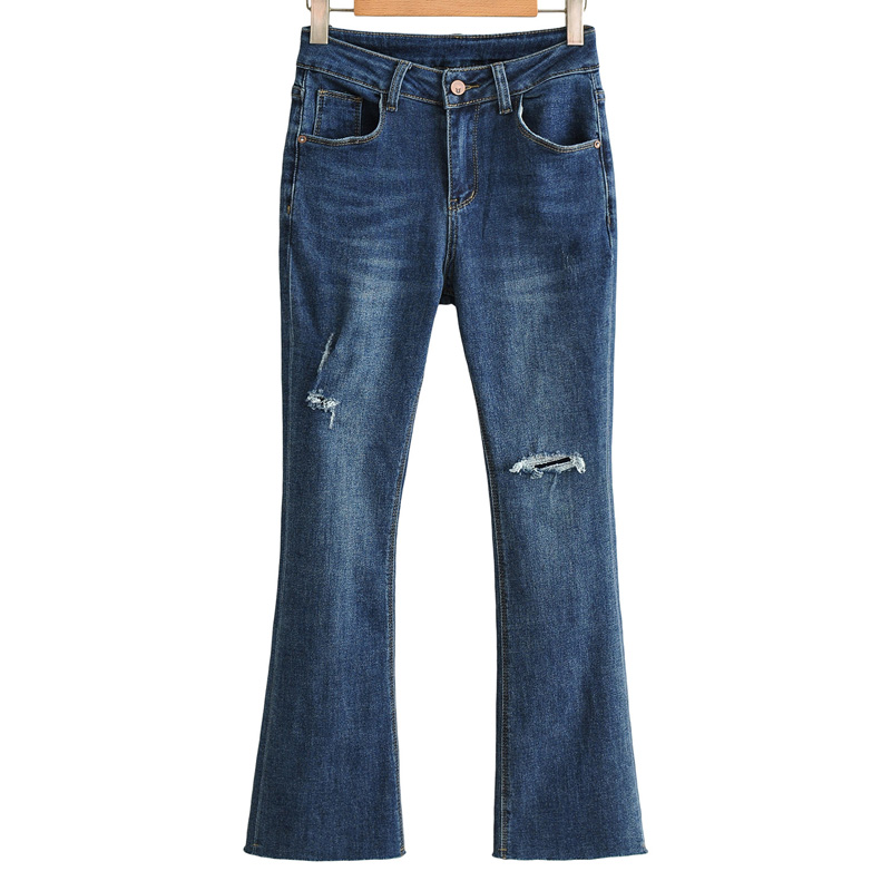 

Elina High Waisted Flare Jeans Women Fashion Broken Hole Denim Pants Women Elegant Ankle Length Jeans Female Ladies HJ, Yyja7717