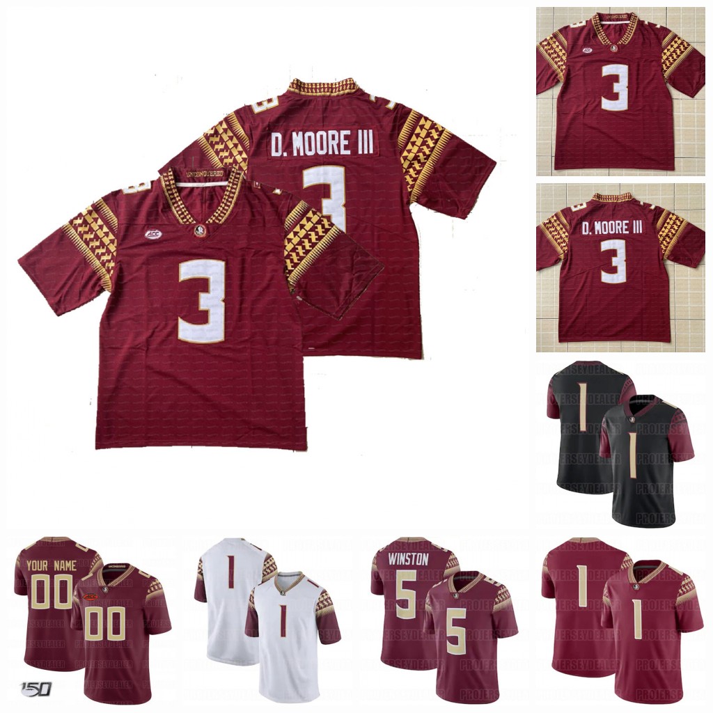 

FSU Florida State Seminoles White Number NCAA Football Jersey Derwin James Dalvin Cook Ramsey Benjamin Rhodes E.J. Manuel Ponder, Black