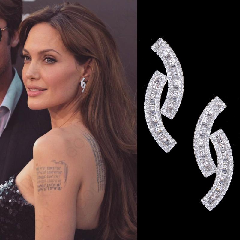 

Dangle & Chandelier GODKI 33mm Unique Geometry Design Full Mirco Paved Microl Zirconia Naija Wedding Earring Fashion Jewelry