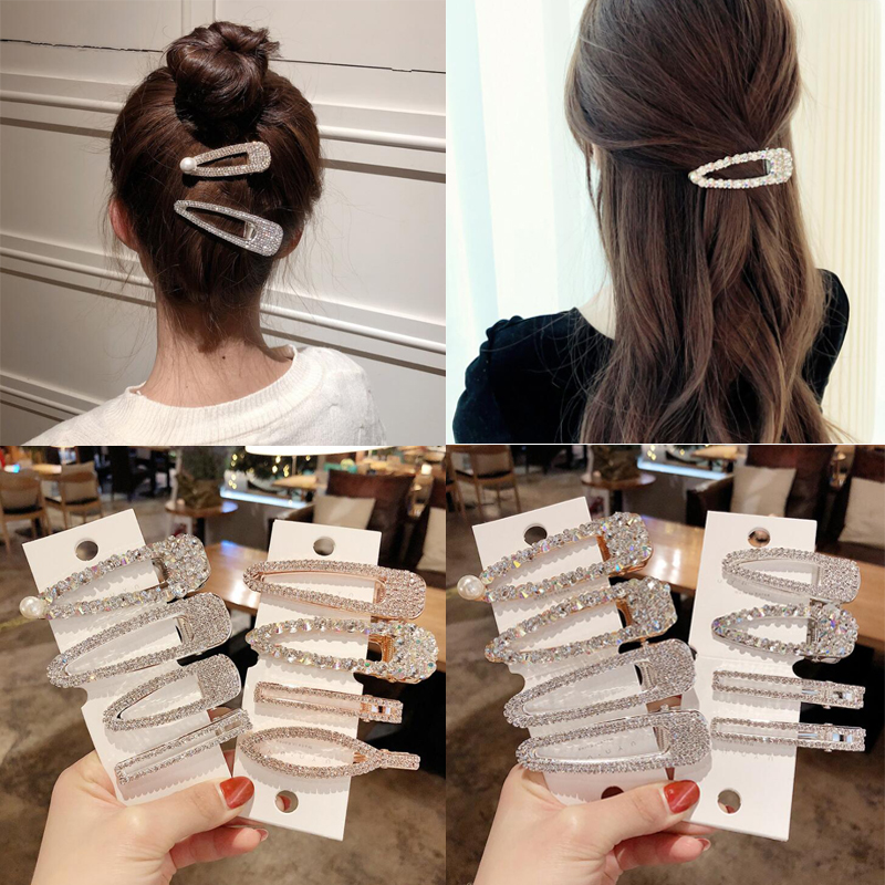 

1 pc Shining Women Girls Chic Rhinestone Water drop Alligator Hair Clips Hairpins Female Fashion Party Hair Accessories Headwear