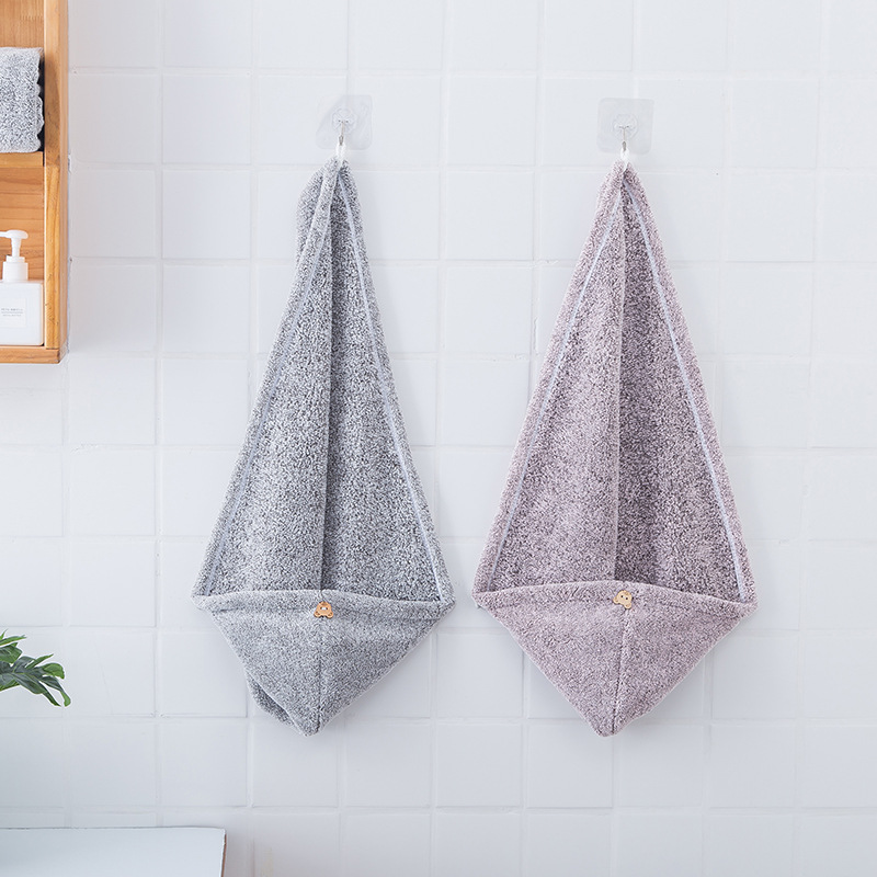 

Sugan Life New bamboo carbon fiber dry hair towel strong absorbent hood thickening coral fleece dry hair cap