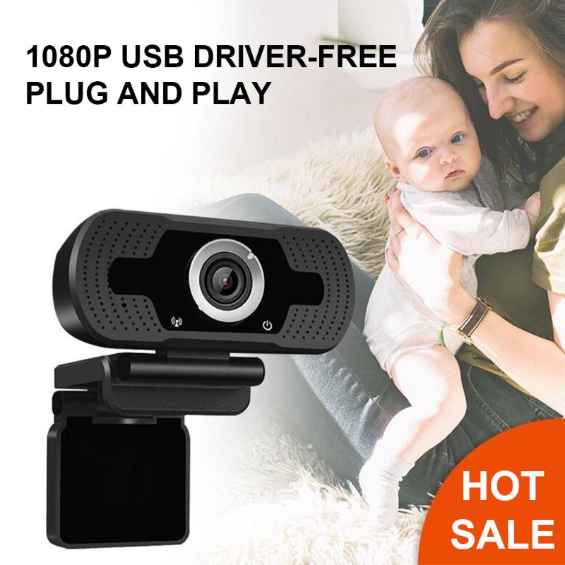 

Webcam 1080P, HD Web Camera with Built-in HD Microphone 1920 x 1080p USB Plug n Play WebCam, Widescreen Video, Blue