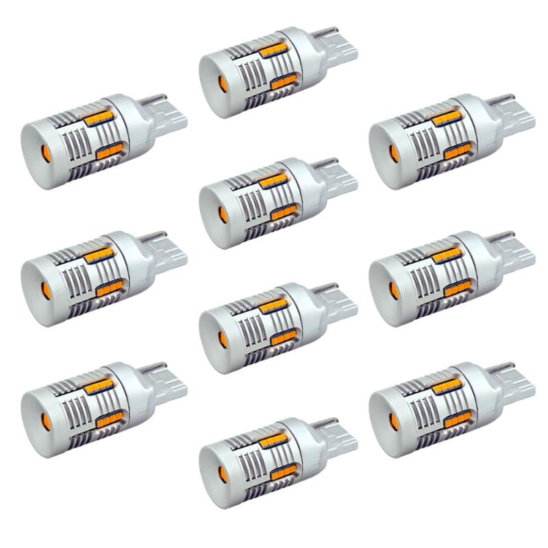 

10x T20 W21W WY21W 7440 7440NA LED Turn Signal Light Bulbs 7507 Bau15s PY21W LED Car Canbus Lamp No Hyper Flash Amber Yellow, As pic