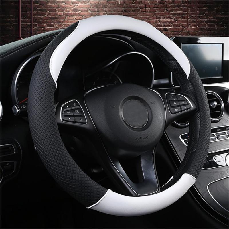

Stylish 38cm Breathable Faux Leather Car Vehicle Steering Wheel Cover Car Interior Accessories Boutique Wholesales 2020