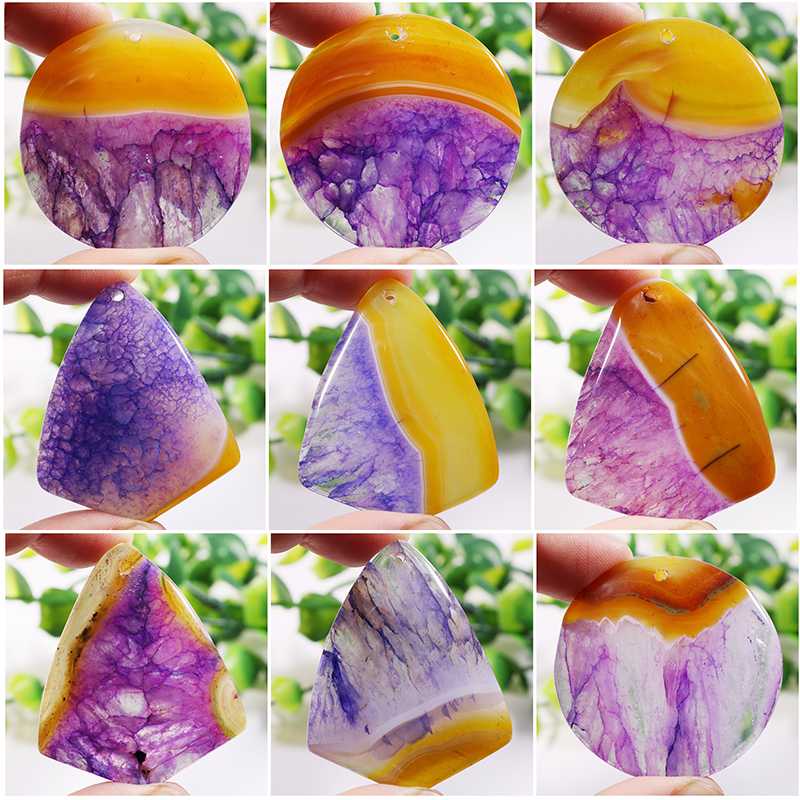 

Natural Rainbow Druzy Geode Crystal Agates Stone Pendant Stone Bead for Jewelry Making Multiple size&shape Charms Accessories 1P