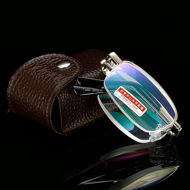 

Folding Reading Glasses Radiation Protection Women Fashion Eyewear Metal Hyperopia Foldable Eyeglasses Presbyopic Glasses Men