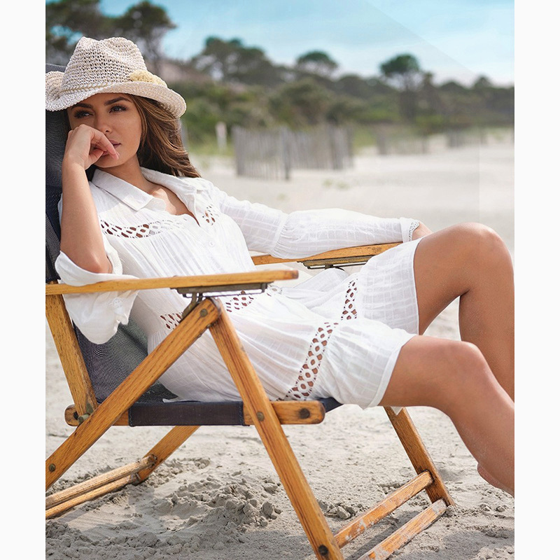 

Summer Beach Dress Transparent Cover Up Dresses for The Beach Swimwear Bathing Suit Cover Ups Wear Coverups for Women, White