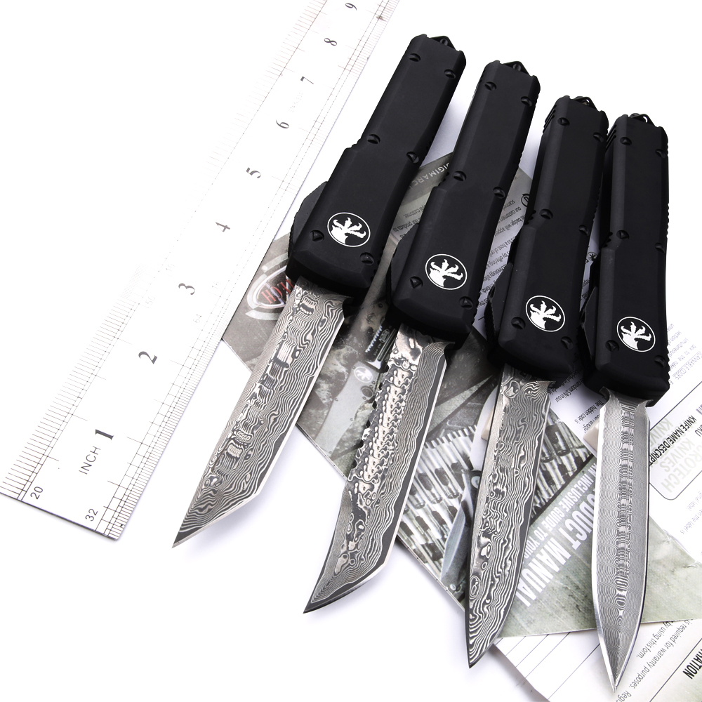 

A14 Damascus automatic knives Benchmade knife t6061 handle CNC VG10 steel OUT pocket knife BM3300 Camping tactical Survival Hunting knife