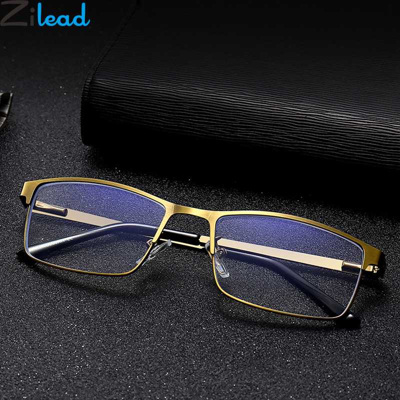 

Zilead Anti Blue Light Gold Reading Glasses Metal Half Frame Men Business Prebyopia Spectacles Hyperopia Eyeglasses Eyewear