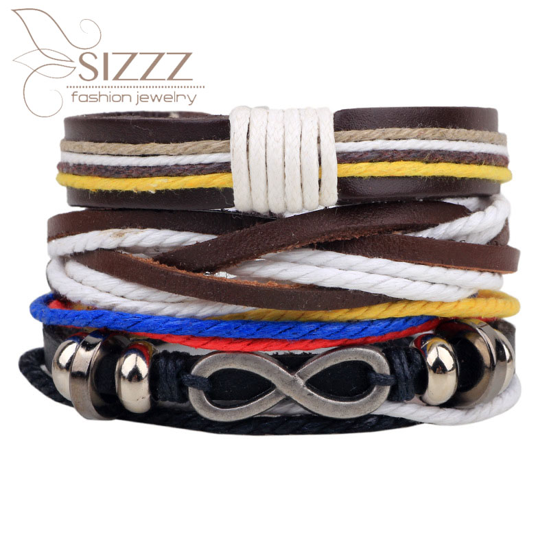 

SIZZZ 2020 Nepal circle multiple root combination colorful rope woven bead bracelet&bangles for men/women