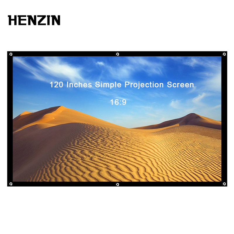 

120 inch 16:9 Screen for Projector Portable Projector Screen Foldable Projection Front Rear For Home Theater Outdoor