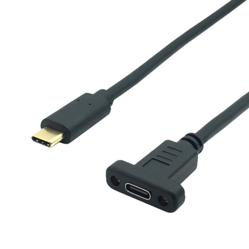 

USB C Extension Cable USB 3.1 Data Video Cable USB-C Type C Male to Female Extender Connector with Screw Panel Mount Shielded