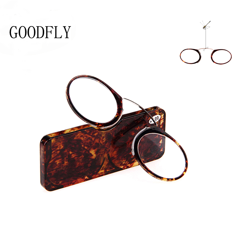 

2020 Mini Reading Glasses Men Women Nose Clip Reader Anti Blue Light Glasses Tr90 Portable Wallet Presbyopic With Case