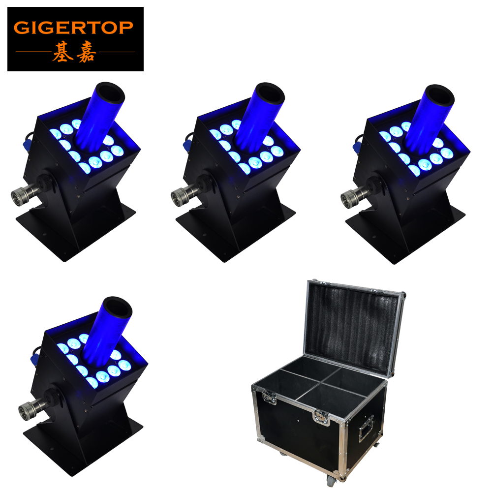 

Free Shipping 4pcs/Lot Flight Case Packing 12x3w Big Lens RGB Led Multi Angle CO2 Jet Led CO2 Jet Equipment