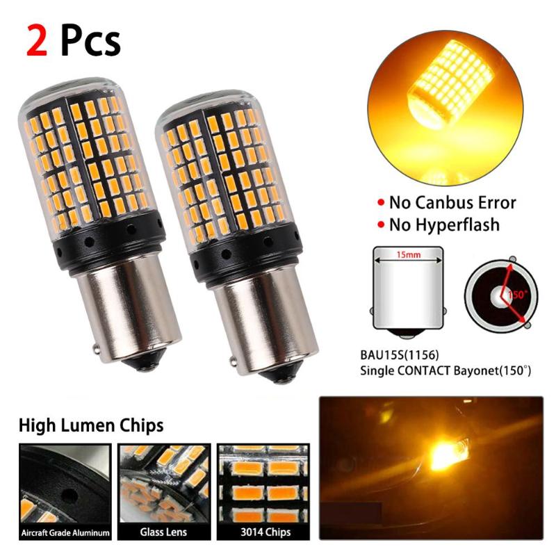 

BAU15S 7507 Turn Signal Light PY21W 5009 Canbus No Error Led Bulb Amber Blinker, As pic