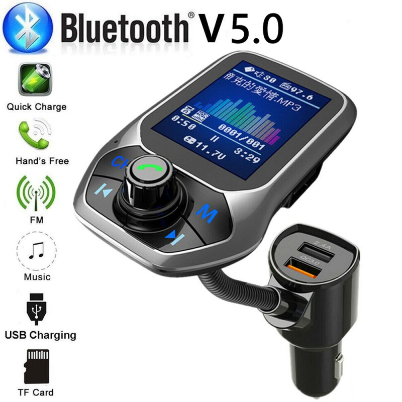 

1.8 inch Display Car MP3 Player Bluetooth Handsfree Call FM Transmitter Car Kit QC3.0 Fast Charge
