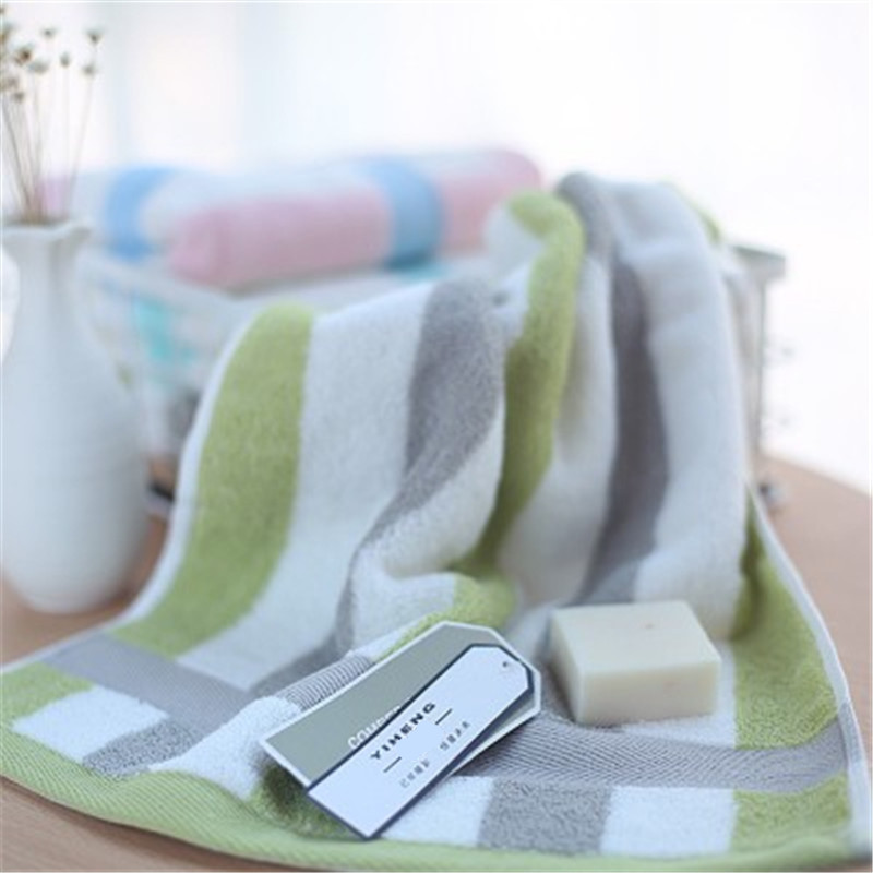 

SBB 35*75cm 100% cotton face Towel soft 32 strands of cotton Color collision striped towel facecloth Wholesale gift face, Green