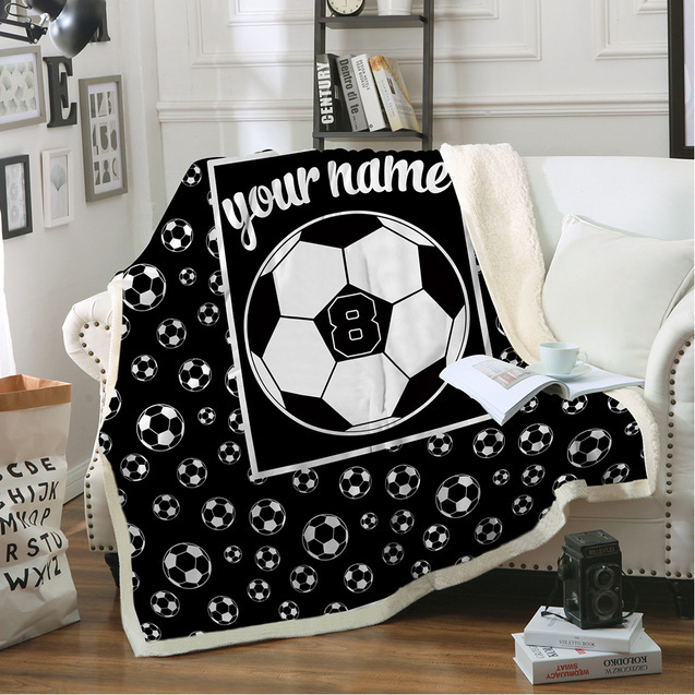 

New 3D Printed basketball/football/ tennis Sherpa Blanket Plush Velvet Warm Sheet Cartoon Office Nap Blanket 002