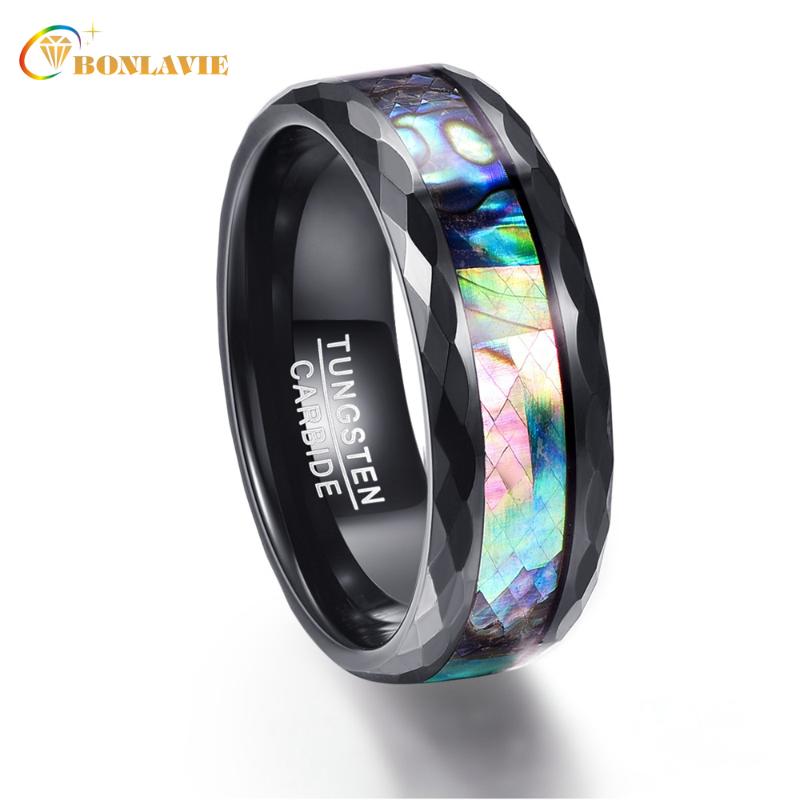 

BONLAVIE Multi-faceted Polishing Promise Band Men Rings 100% Tungsten Carbide Multi-size Anillos para hombres Pierscienie
