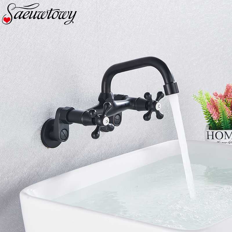 

Basin Bathroom Faucet Square Basin Faucet Antiquebrass Black Bronze Mixer In-Wall Sink Mixer Hot and Cold Water