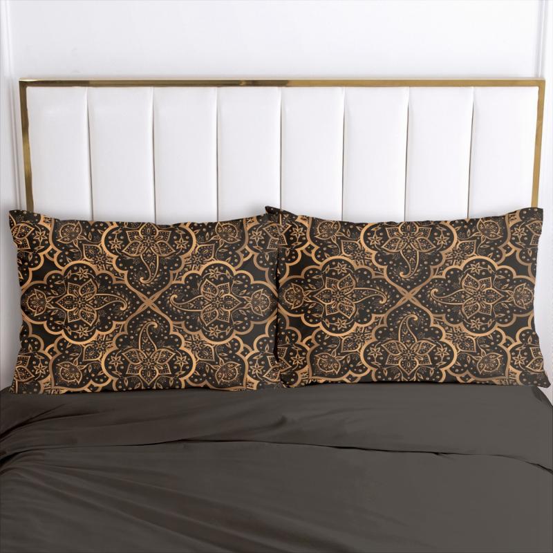 

3D Printed Pillowcases Pillow Case Soft Home Chair Decorative Pillow Covers Cover 45x45cm 80x80cm Glod Black Printed Design, Black055-black-p