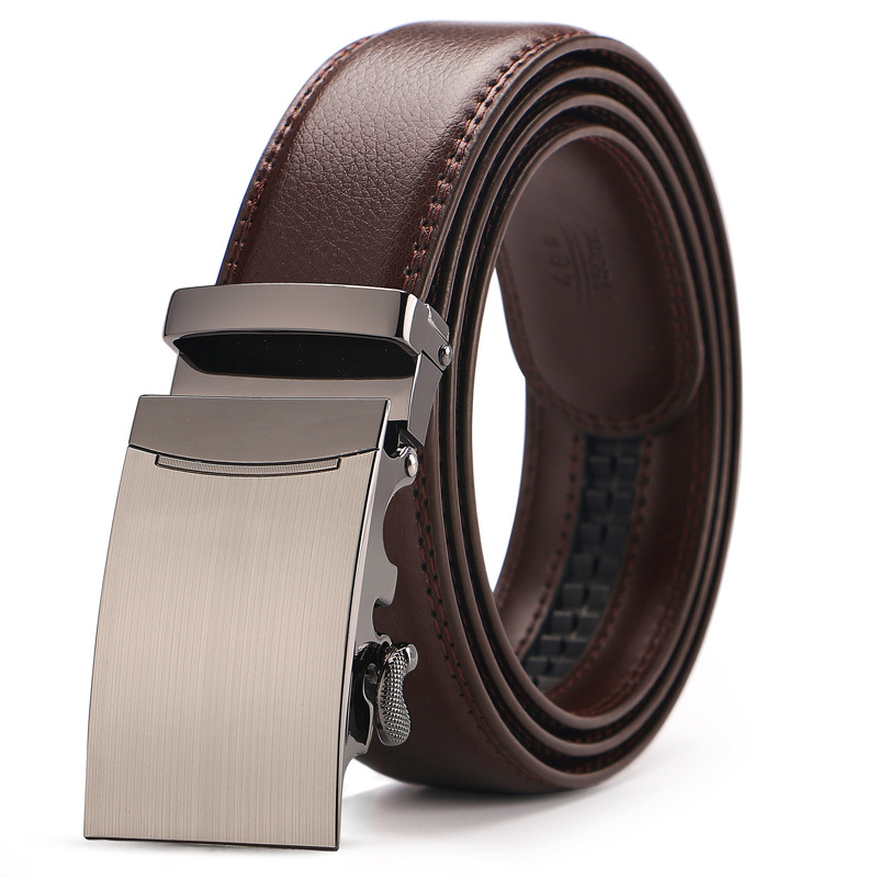 

High Quality Automatic Buckle Belts For Man Brown Leather Designer Man Black Belt Fashion Popular Luxury Belts Male, Ivory