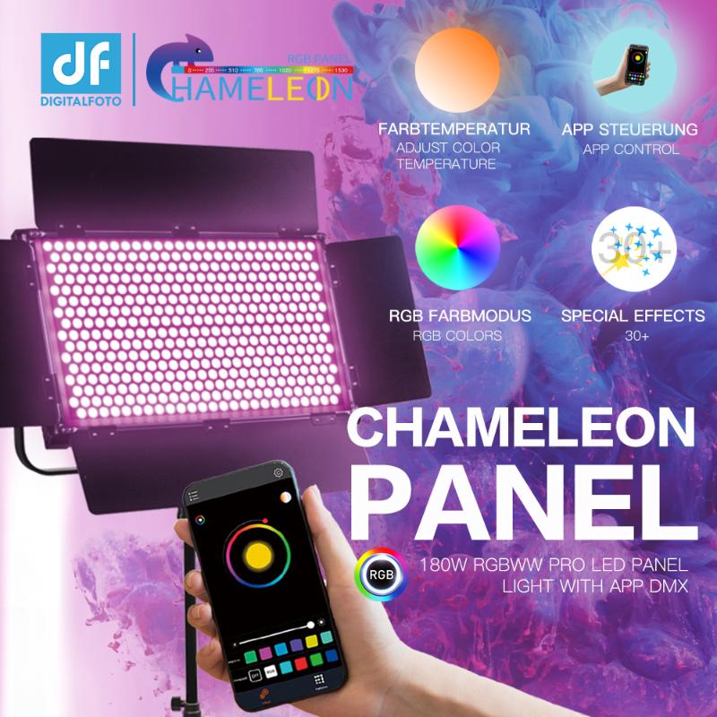 

DIGITALFOTO 180W RGBWW CHAMELEON PANEL Video RGB LED Light With APP/DMX Control For Youtube Studio