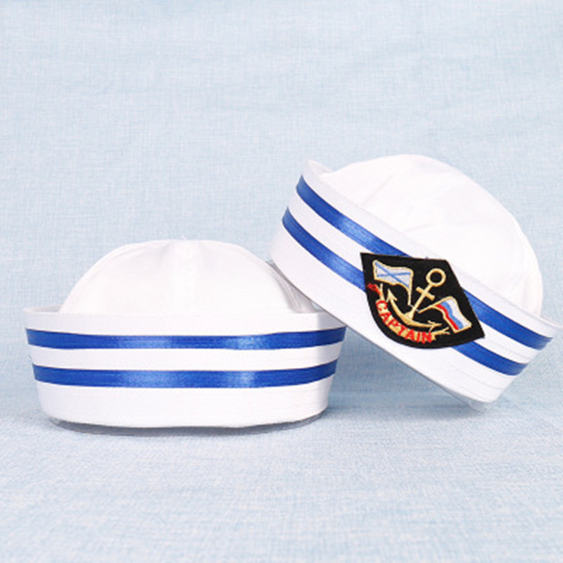 

Vintage White Captain Sailor Hats Army Cap Ship Boat Hat Navy Marine Caps With Anchor Sea Hats for Women Men Child VL, Style 1