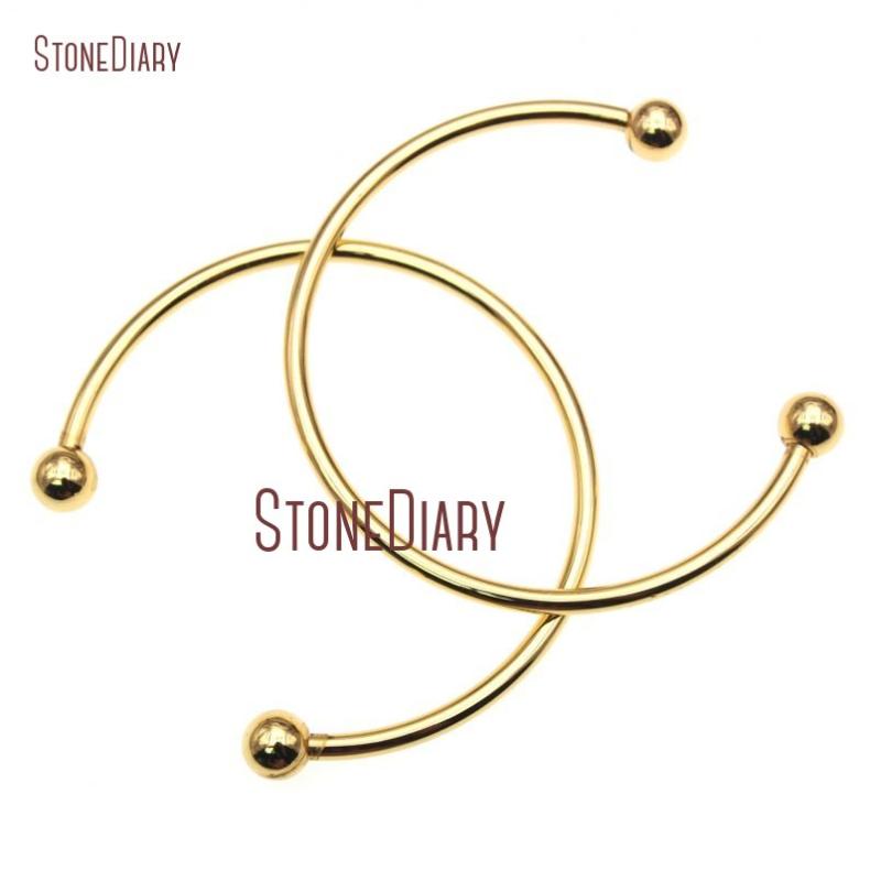 

10Pcs Retentive Pure Gold Color Round Shape Bangle Copper Bangle Adjustable BM14938